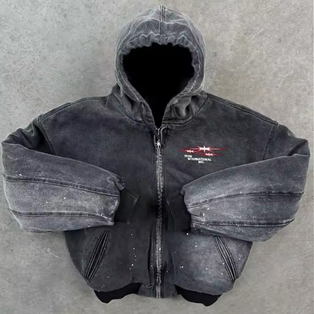 Off-White Men's Gray Hooded Jacket